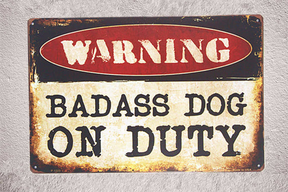 Security Warning Dog Tin signs